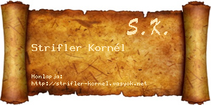 Strifler Kornél névjegykártya